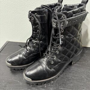 Juicy Couture JC-OPAL Black Combat Dress Boots 8US